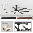 thumbnail image 2 of ALKAFY 72 inch Industrial Ceiling Fan with LED Light and Remote, 7 Plywood Blades, for Large Living Spaces, 2 of 10