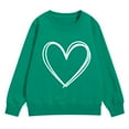thumbnail image 3 of Abcomgle Girls Valentines Day Sweatshirt 7-8 Funny Love Heart Girls Pullover Sweatshirt Crewneck Long Sleeve Shirt for Teen Girls Trendy Holiday Clothes for Tween Girls,Green,7-8Years, 3 of 6