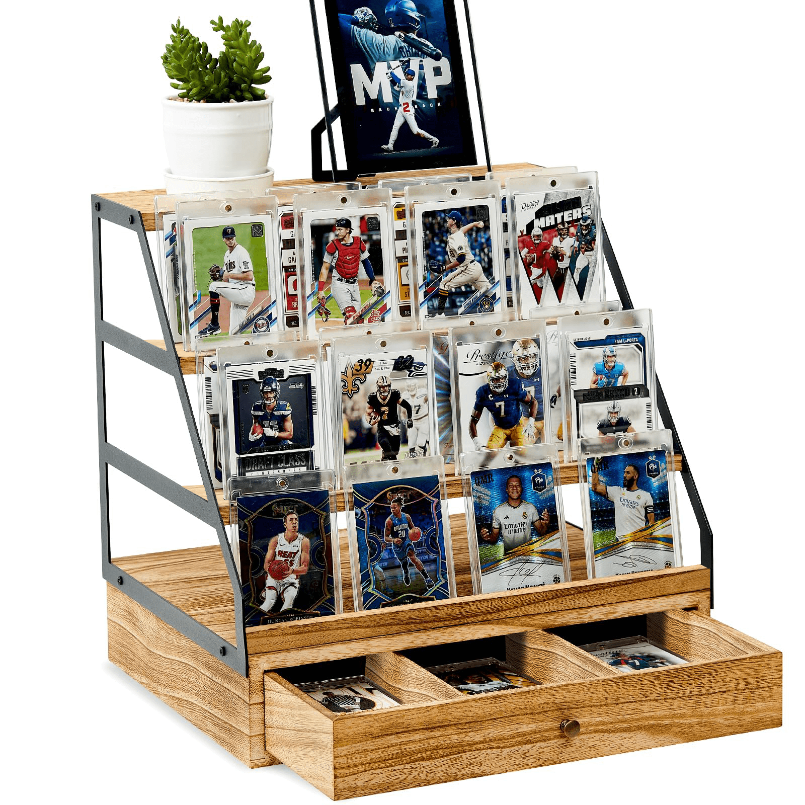 greeting card display case 84-Pocket Floor Spinner Rack (White) Somtrend 5-Tier Acrylic Card Display