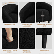 Renwick Boucle Upholstered Accent Chair, Black