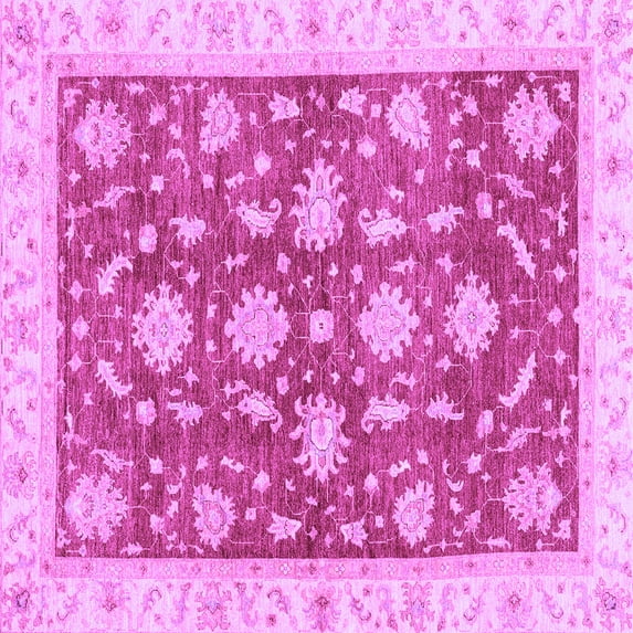 Ahgly Company Indoor Square Oriental Purple Traditional Area Rugs, 3' Square