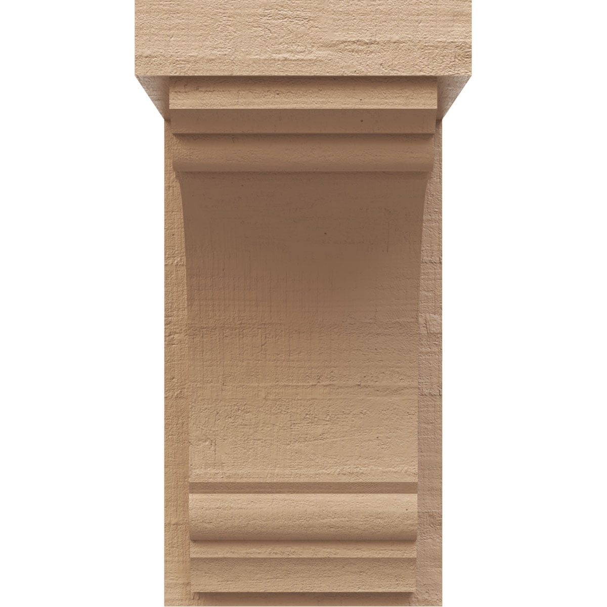 5"W x 5"D x 10"H Wide Warren Rough Cedar Woodgrain TimberThane Corbel, Primed Tan