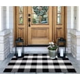 thumbnail image 4 of Buffalo Plaid Outdoor Rug 27.5''x 43.3''Black and White Checkered Rug Cotton Machine Washable Farmhouse Mat for Outdoor, Kitchen, Farmhouse, Entryway,Bathroom, 4 of 17
