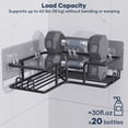 thumbnail image 3 of Topritt Corner Shower Caddy, 2-Pack No Drill Adhesive Organizer with Soap Dish, Space-Saving Bathroom/Kitchen Storage Shelf for Shower Corner (90° Angle Only), 3 of 11