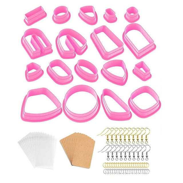 Matsuzay Herramientas de alfarería para la fabricación de joyas, juego de cortadores de arcilla polimérica con ganchos para pendientes, Artesanía D