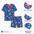 thumbnail image 3 of PatPat Pajamas for Toddler Viscose from Bamboo Boys Snug Fit Pajamas Kids Short Sleeve Graphic Top & Pj Pants Breathable Sleepwear Sets, Blue, 6T, 3 of 12