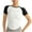 White, variant on Womens Crop Tops Gym Workout Shirts Color Block Short Sleeve Crew Neck Sport Tee Side Slit Slim Athletic Tops