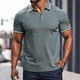thumbnail image 2 of Camisa de manga corta con solapa para hombre: corte holgado informal, poliéster transpirable, ideal para fiestas de verano y uso diario., 2 of 6