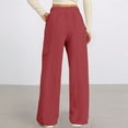 thumbnail image 7 of HXWCHs Women's High Waist Loose Fit Casual Trousers Elastic Drawstring Waistband Utility Wide Leg Pants WITH Pockets for Outdoor Travel Comfort M Wine, 7 of 7