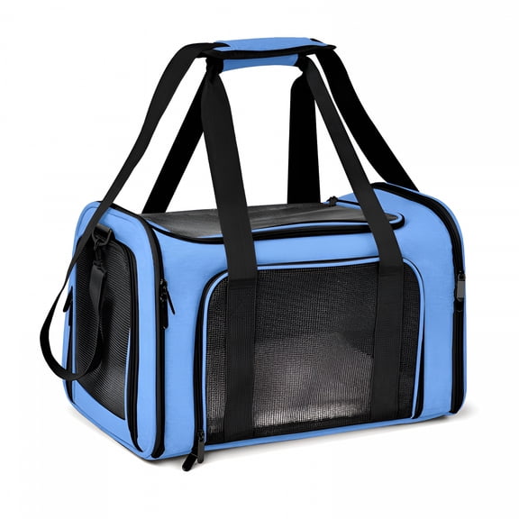 GASTROPOD Large Cat Carrier Bag,Airline Approved Pet Carrier Soft Side Pet Travel 5 Sides Open Doors 3 Sides,Cat Carrier for 2 Cats Expandable Foldable Dog Carrier with Fleece Pad