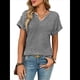 thumbnail image 1 of Blusas Elegantes e Informales de Corta para Mujer, Modernas, de Verano, con Cuello en V, Holgadas y A Rayas. Negro XXL, 1 of 9