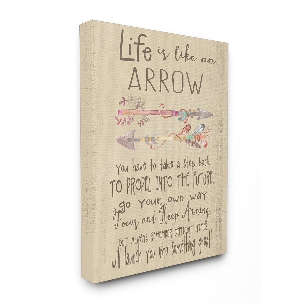 The Kids Room by Stupell Life is Like an Arrow' Icon Inspirational Typography Canvas Wall Art by Regina Nouvel