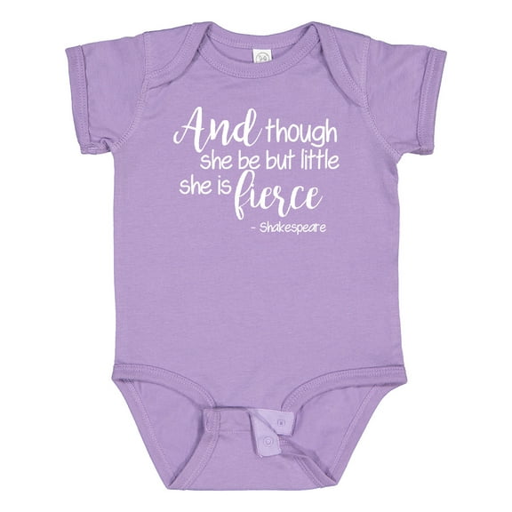 Inktastic Though She Be but Little She is Fierce Quote Shakespeare Girls Baby Bodysuit