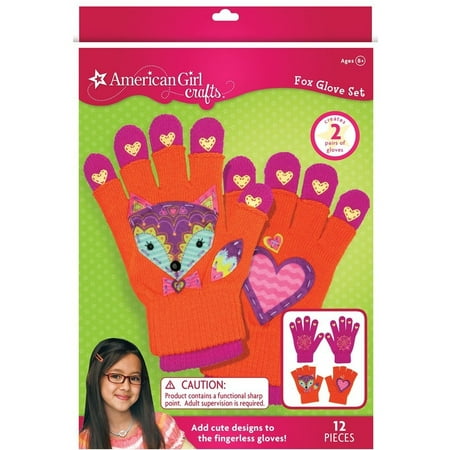 American Eagle Gloves - Fox Glove Set, 30-712416, Kit includes: project & idea booklet, 1 pair of Regular gloves, 1 pair of fingerless gloves, 1 spool of embroidery floss.., By American Girl