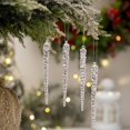 thumbnail image 5 of Clear Glass Icicle Christmas Ornament Set of 12/ 12Pcs Christmas Decoration Transparent Icicle Pendants, 5 of 7
