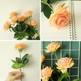 thumbnail image 4 of Artificial Roses Real Touch Single Stem Fake Roses Silk Realistic Bouquet Flowers Arrangements Home Office Garden Grave Party Wedding Decoration, 4 of 8