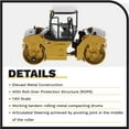 thumbnail image 4 of Diecast Masters 1:64 Caterpillar CB-13 Roller with ROPS, Play & Collect Series Cat Trucks & Construction Equipment | 1:64 Scale Model Diecast Collectible | Diecast Masters Model 85630, 4 of 9