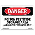 thumbnail image 1 of SignMission OS-DS-A-1218-L-1970 Panneau de Danger OSHA 12 x 18 Po - Zone de Stockage de Pesticides Poison, 1 of 1