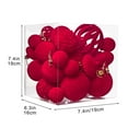 thumbnail image 2 of Chanana 36pcs Velvet Christmas Ball Ornaments, Flocked Shatterproof Christmas Ornaments Hanging Xmas Tree Decorations Set for Home Party Holiday Decor (Multi-Size, Red), 2 of 7