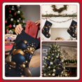 thumbnail image 7 of Salouo Elegant Golden Blue Ornaments Print Christmas Decorations Stockings 1 Pack 18'' Xmas Stockings Holiday Stocking Personalized Farmhouse Decor for Home Family Party Tree, 7 of 7