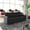 Black/Chrome Legs, variant on Flash Furniture Black LeatherSoft Reception Sofa with Left and Right Side Charging Banks, Includes 2 Outlets, 2USB Ports, 1 USB-C Port, Solid Wood Legs