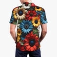 thumbnail image 2 of Polo Shirts for Men, Colorful Fabric Sunflowers Cuteness Casual Mens Polo Shirts Short Sleeve Button Down Classic Mens Golf Polo Shirts, 2 of 7