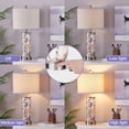 thumbnail image 4 of 27.5" Modern Table Lamp for Living Room Set of 2,3 Way Dimmable Bedside Touch Lamp with USB Ports and Fairy Lights,Coastal Table Lamps Nightstand Lamps for Bedroom (Bulb Included), 4 of 6