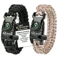 thumbnail image 1 of A2S Protection Paracord Bracelet K2-Peak - Survival Gear Kit with Embedded Compass, Fire Starter, Emergency Knife & Whistle Black / Sand Camo 9", 1 of 6