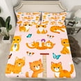 thumbnail image 2 of Homewish Kawaii Orange Animal Twin Sheet Sets, Magic Butterfly Animal Twin Fitted Sheet, Teens Kids Boys Girls Flat Sheet, Breathable Home Decor, 3-Piece, 2 of 7