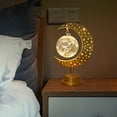 thumbnail image 4 of SATRINO LED Moon Table Lamp Battery Operated Decorative Star Lamp Magic Half Moon Night Light Ramadan Decorations Bedside Lamp for Home Bedroom Office Party Holiday Warm Moonlight Gift, 4 of 8