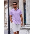 thumbnail image 3 of COOFANDY Mens Casual Shirt for Men Short Sleeve Button Down Shirt Men No Tuck Shirts for Men Summer Wedding Shirt, 3 of 6