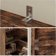 thumbnail image 5 of Corner Bookshelf with Doors, 6-Tier Tall Corner Bookcase with Storage Cabinet, L-Shaped Corner Shelf for Living Room, Home Office, Vintage Brown, 5 of 8