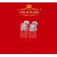thumbnail image 2 of King of Bling's 925 Sterling Silver 0.05ct Diamond White Square Earring For Men's / Women's, 2 of 12