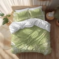 thumbnail image 2 of Spring Leaf Queen Size Comforter Set, Simple White Sage Green Plants Leaves Silhouette Bedding for All Seasons, 4 Pcs Bed Set, 1Quiltcover (90"x92") ,1Sheet(94"x116"), 2Pillowcases (30"x20"), 2 of 9