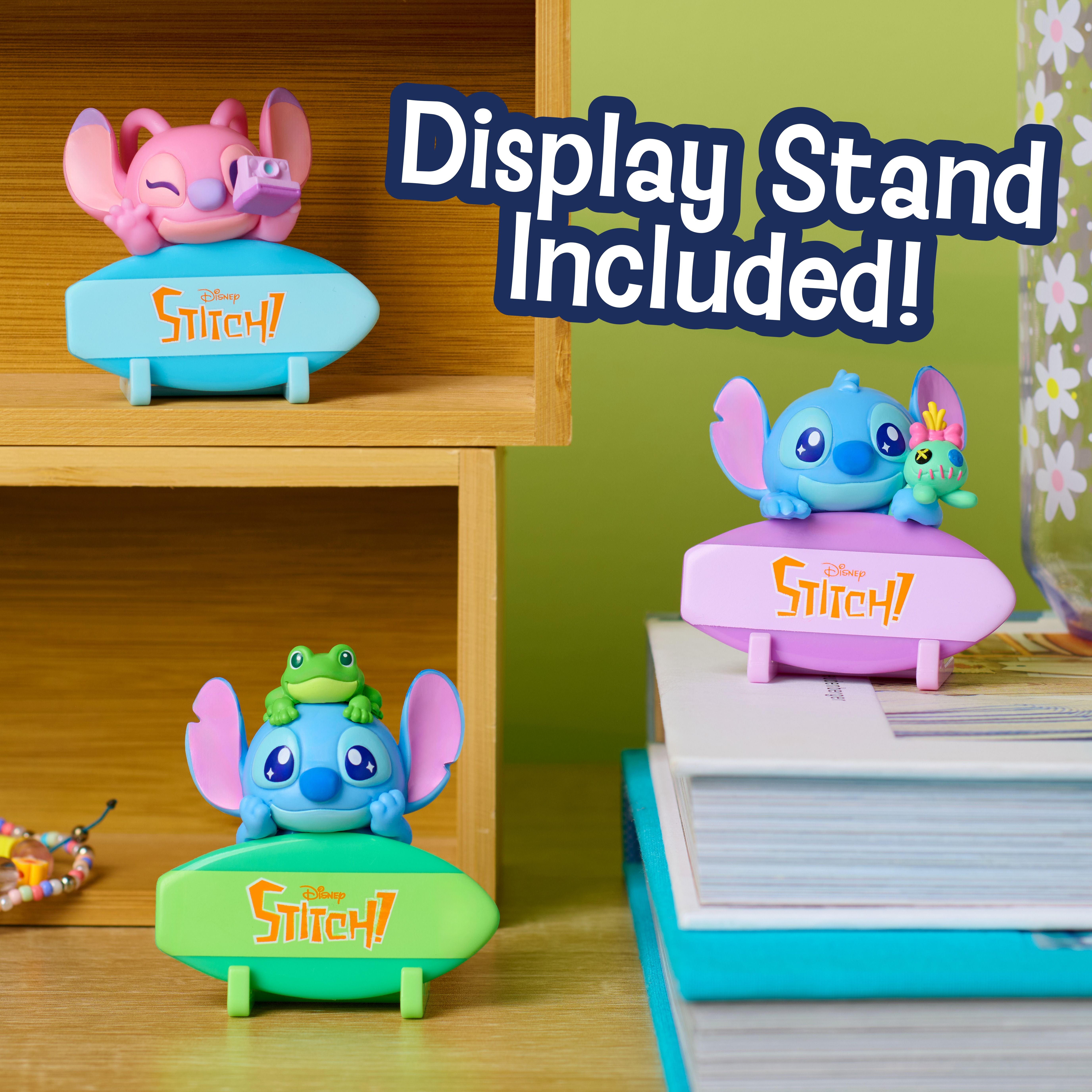 Disney Stitch Attachmeez Collectible Mini Figure Blind Box, Hangs off Books, Phones & More