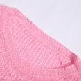 thumbnail image 6 of Womens Valentine Sweater Solid Color Crewneck Knit Sweater Heart Elbow Patches Long Sleeve Soft Pullover Jumper Top Fall Winter Pink XXL, 6 of 9