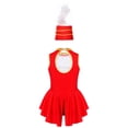 thumbnail image 2 of Yruioon Kids Girls Circus Ringmaster Costume Cosplay Carnival Halloween Party Dance Leotard with Red 16, 2 of 7