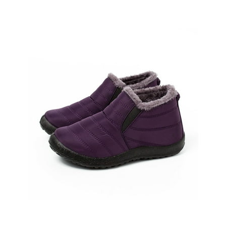 

Fangasis Women Ladies Snow Boots Waterproof Faux Suede Boots Plush Warm Lining Shoes for Mens