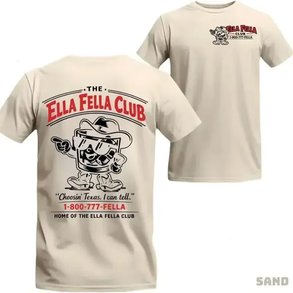 Ella Fella Club Shirt, Southern Western Streetwear Shirt, Classic Americana Outfit For Men Women, Unisex Casual Graphic T-Shirts -