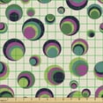 thumbnail image 2 of Ambesonne 70's Fabric by the Yard Upholstery, Geometric Colorful Circles Art, 5 Yards, Dark Magenta and Lime Green, 2 of 5