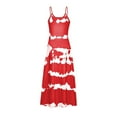 thumbnail image 4 of Summer Saving Wycnly Dresses for Women 2024 Plus Size Spaghetti Strap Beach Boho Camisole Long Dresses Sleeveless V-Neck Striped Print Summer Maxi Sun Dress Red L Clothes, 4 of 5
