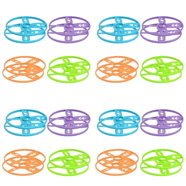 WUSUOWEI 32PCS Flying Launching Supplement Set,4 Colors,2.56 Inch,Compatible with Most Handheld and Foot Flying Toys,Handheld Disc Launching Toy,Outside Games for Beach,Yard,Park,Picnic,Camping