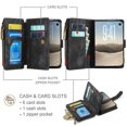 thumbnail image 3 of CaseMe PU Leather For iPhone Duo Wallet Phone Case, With Wristlet Lanyard, Zipper Card Holder Magnetic Flip Cover,Black,For iPhone Duo, 3 of 7
