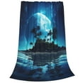 thumbnail image 2 of Sikiie Hawaiian Beach Pirate Moon Ultra-Soft Micro flannel Blanket Luxury All Seasons Warm Blanket for Bedding Sofa and Travel (4 sizes)-60"x50", 2 of 7