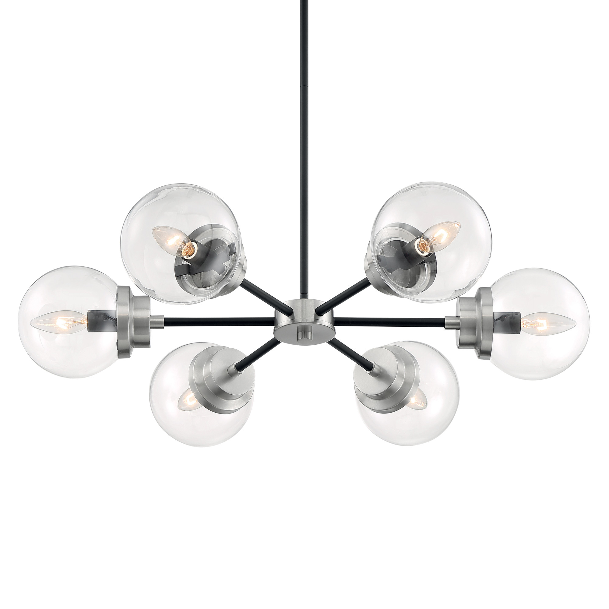 Nuvo Lighting 60/7126 Axis 6 Light 30" Wide Chandelier Matte Black