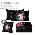 thumbnail image 2 of Sleepwish Kids Bedding Set 4 Pieces Super Soft Black Unicorn Twin Comforter Set for Girls, 2 of 8
