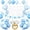 Blue White, variant on Bride To Be Bachelorette Party Decorations, Sand White & Gold Balloon Kit with Diamond Ring & Heart Foil Balloons