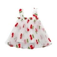 thumbnail image 2 of FAKKDUK Toddler Kids Girls Sleeveless Layered Tulle Tutu Dress Party Princess Strap Dresses Sundress Kid Clothes Summer Dress for Little Girls A-line Lace Floral Girl Dress,4 Years&Red, 2 of 8