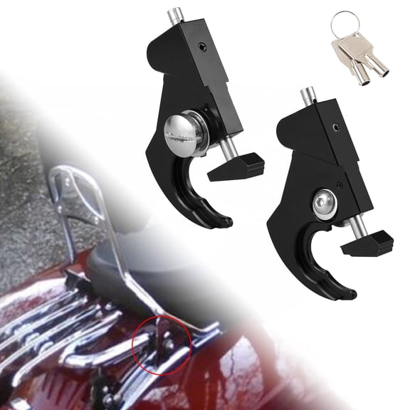 Locking Detachable Rotary Docking Latches Compatible with for Touring Softail Sportster Dyna Sissy Bar and Luggage Rack  (Lock with Keys)