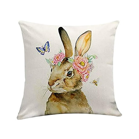 OAVQHLG3B Easter Decorations Indoor Easter Day Home Cushion Survived Family Pillowcase Throw Pillow Cover Easter Decor